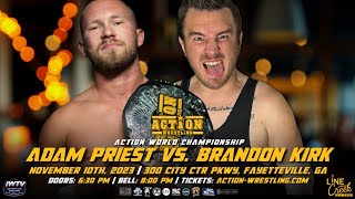 FREE MATCH Adam Priest v Brandon Kirk from ACTION Wrestling [upl. by Shirah]