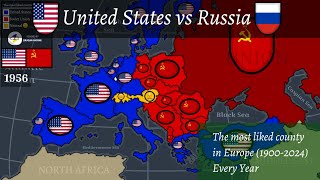 United States vs Russia the most liked country in Europe 19002024 Every Year [upl. by Iilek]