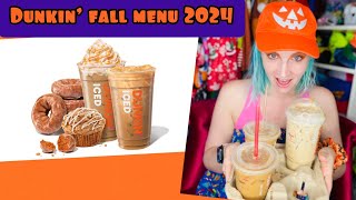 Trying the fall Dunkin’ menu 2024 Donuts and pumpkin coffee [upl. by Aimek]