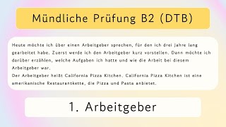 B2 Beruflich Mündliche Prüfung Teil 1  1 Arbeitgeber [upl. by Kristan]