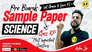 Sample Paper Pre Boards 202324 Class 10th Science  NCERT Live Board Exam with Ashu Sir [upl. by Lippold]