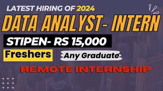 Remote Internship for Data Analyst and Business analyst Training Program  Analyst Jobs For Fresher [upl. by Rednasxela]