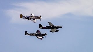 RARE Me262 Flight at Wings Over Houston Formation flight with P51 Mustang amp Spitfire [upl. by Mia]