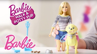 Barbie® Walk amp Potty Pup Toy Tips  Barbie [upl. by Onek]