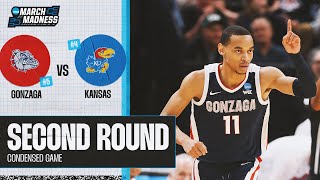 Gonzaga vs Kansas  Second Round NCAA tournament extended highlights [upl. by Swiercz999]