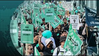 Des syndiqués de la fonction publique québécoise manifestent par milliers à Montréal [upl. by Ained]