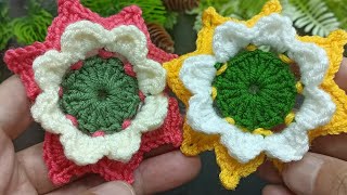 Continuing to knit dahlia flower making crochetknitting🌟🌟🌟 [upl. by Acirre356]