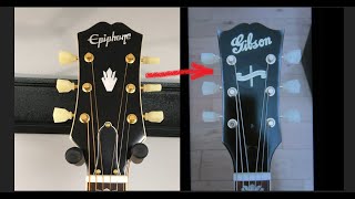 j200 epiphone IBG headstock converstion [upl. by Nireil212]