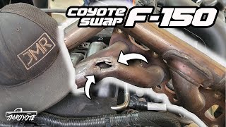 Busted Exhaust Manifold How to Make Custom Headers for Coyote Swap F150 [upl. by Pavier]