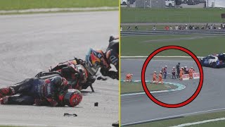 Malaysian MotoGP Chaos Jack Millers Collision with Quartararo amp Binder Race RedFlagged [upl. by Asare]