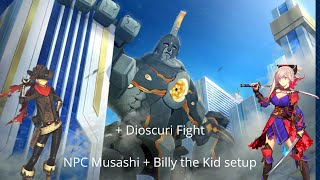 FGO NA Talos  Dioscuri fight  NPC Musashi  Billy the Kid Setup [upl. by Kenwrick655]