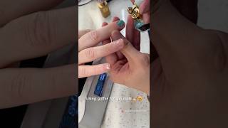 Using glitter nail spary for gel nails 💅😍 nails nailart glitternails naildesign nailinspo [upl. by Berglund909]