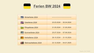 Ferien BW 2024 [upl. by Atronna]