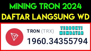 BARU NEMU  DAFTAR LANGSUNG WD MINING TERBUKTI MEMBAYAR  MINING TRON 2024 [upl. by Laet94]