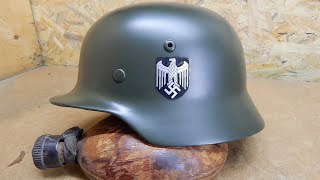 Restoration of the German helmet M 35 [upl. by Orag]