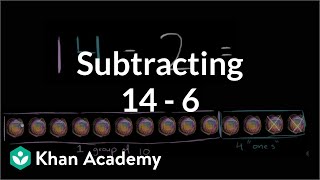 Subtracting 14  6  Addition and subtraction within 20  Early Math  Khan Academy [upl. by Marlin]