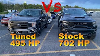 2021 Ram TRX vs Tuned 2018 F 150  Drag Race [upl. by Binnings213]