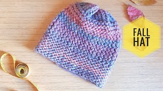 How to Loom Knit a Twisted Stockinette stitch Fall Hat DIY Tutorial [upl. by Weisberg]