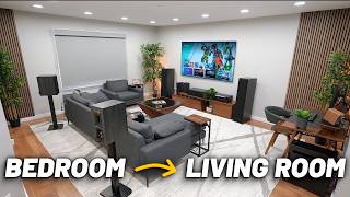 Modern Living Room Tech Setup Tour amp Transformation 2024 [upl. by Ammamaria]