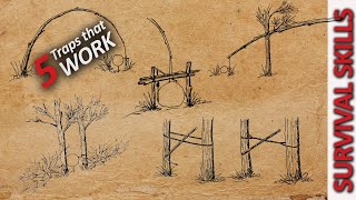 5 Survival Traps and Snares that WORK  Primitive Traps [upl. by Volin772]