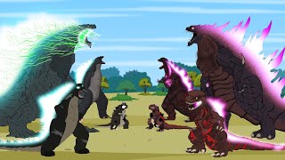 GODZILLA vs SHIN GODZILLA Atomic Breath  Godzilla Cartoon Compilation [upl. by Rozanne]