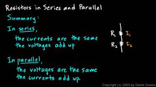 Physics 1342d  Resistors in Series and Parallel [upl. by Aleedis]