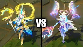 Immortal Journey Soraka vs Dawnbringer Soraka Legendary Skins Comparison League of Legends [upl. by Randy]