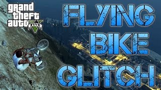 Grand Theft Auto V  FLYING BMX BIKE GLITCH  How to do it [upl. by Ylrebmit]