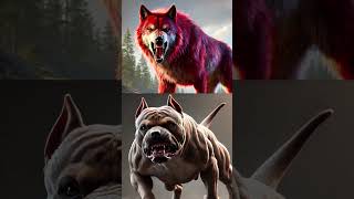 Red Wolf vs Dog Family  Mastiff Inggris Rottweiler Pit Bull Terrier Saint Bernard [upl. by Gabbi89]