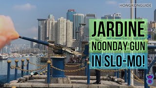 Slow Motion of Jardine Noonday Gun in Hong Kong 恰和午炮行 [upl. by Kcirdez]