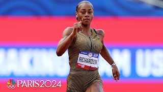 ShaCarri Richardson posts LIGHTNINGFAST time in 200m Trials heat  NBC Sports [upl. by Theresina841]