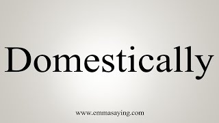 How To Say Domestically [upl. by Ephram]