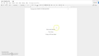 How to Format an APA Paper using Google Docs [upl. by Atsyrt]