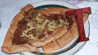 Turkish Pide With Meat  Kiymali Pide Recipe  Traditional Food [upl. by Anihsit77]