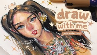 drawing using acrylic markers in a week wArrtx ☆ [upl. by Consalve894]