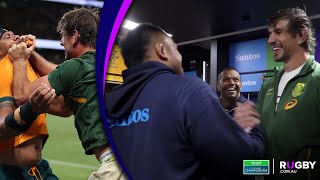 Eben Etzebeth amp Allan Alaalatoa share a beer in the sheds after fight [upl. by Clava]