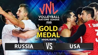 Russia vs USA  Gold Medal Match  Highlights  Mens VNL 2019 [upl. by Hcnarb]