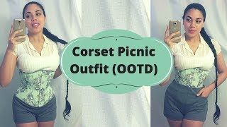 OOTD with Corset quotSweet Mintquot Classy Summer Picnic Outfit  Lucys Corsetry [upl. by Siver]