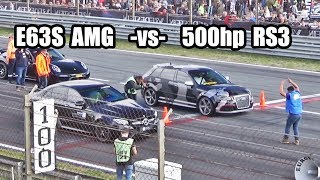 500hp Audi RS3 vs Mercedes E63s AMG vs 911 Turbo S and more [upl. by Rauch203]