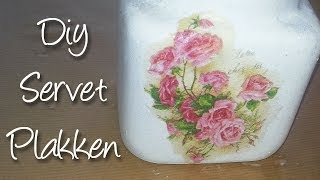 Hoe decoupeer ik een servet netjes op een glazen pot Diy [upl. by Nnyrb]