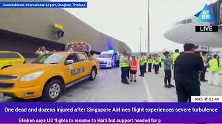 New video showing the aftermath of Singapore Airlines flight that left 1 dead dozens injured [upl. by Pierrette27]