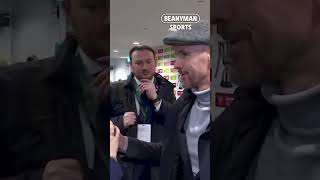 Erik ten Hag sign autographs as Manchester United leave Wembley Stadium [upl. by Anwahsed]