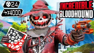 INCREDIBLE BLOODHOUND 24 KILLS amp 4000 DMG Apex Legends Gameplay [upl. by Waligore761]