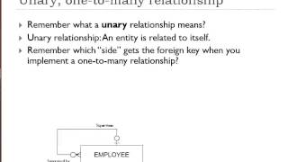 Database Fundamentals 7 of 10  Foreign keys in unary and onetoone relationships [upl. by Suissac]