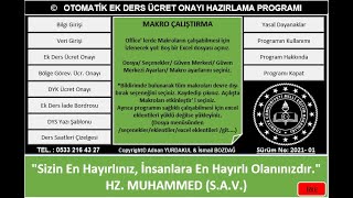 otomatik ek ders ucret onayi hazirlama programi [upl. by Sirenay]