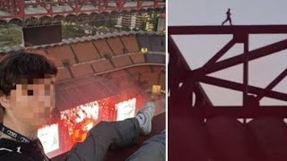 Il video del climber Dedelate in cima allo stadio Meazza durante il concerto di Sfera Ebbasta [upl. by Adnicul]