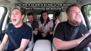 Drag Me Down Remix LYRICS Ft James Corden  One Direction [upl. by Nickolaus]