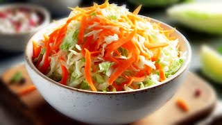 HEALTHY Vinegar Cabbage and Carrot Salad Recipe HOW to Make Coleslaw Salad with Carrots [upl. by Erminia414]