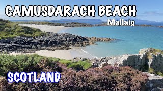 Camusdarach Beach  Mallaig Morar Arisaig Highlands  Beautiful Scotland drone footage in 4K [upl. by Cannell]