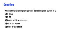 quotWhich of the following refrigerants has the highest ODP [upl. by Assina]